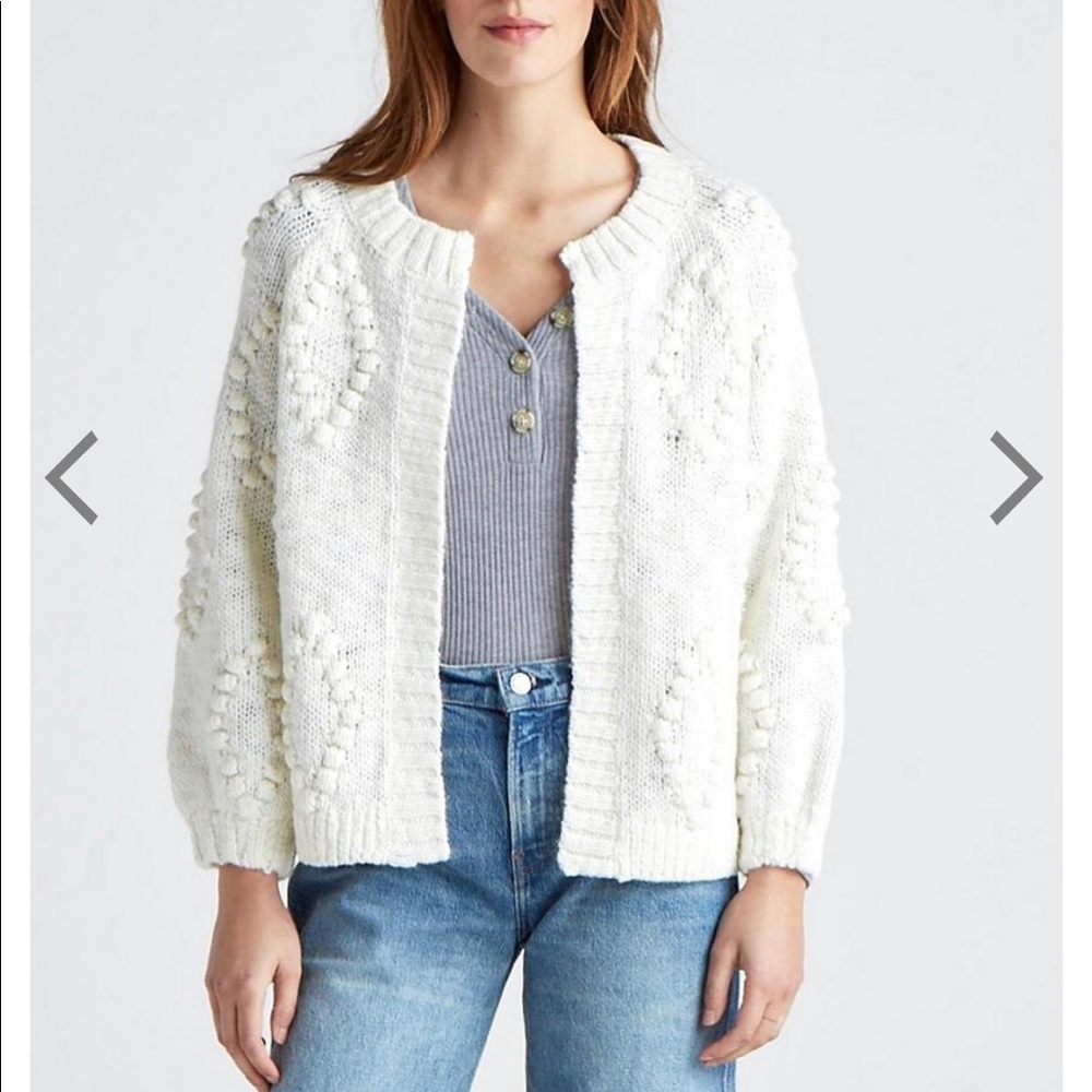 NWT LuckyBrand women’s white Bobble Cardigan
